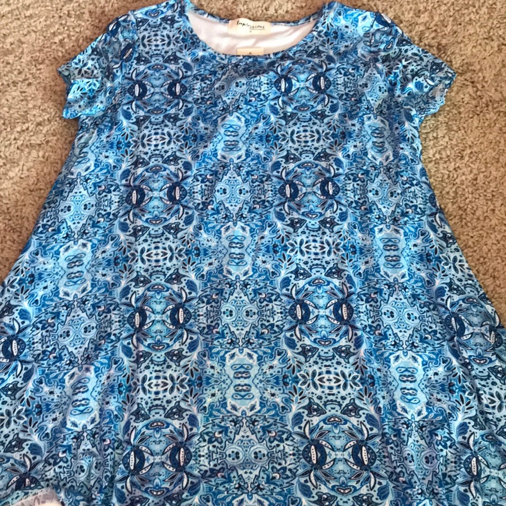 Blue patterned dress